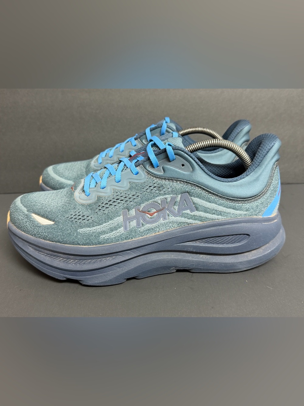 Hoka Bondi 9 Wide Men's Size 10.5 2E Navy Slate Blue Running Shoes BARELY WORN